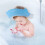 Chapeau Douche Bébé Extensible En PP Et Silicone Couleur Bleu 11