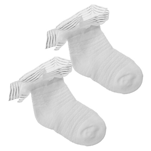 1 paar baumwoll-babysocken mit tüll, einfarbig, , . m