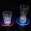2Pcs Unique LED Cup Coasters Transparent Acrylic Decorative Drink Mats 8