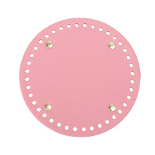 14 cm runder Kunstlederboden pink, handgemacht für Taschen und Geldbörsen