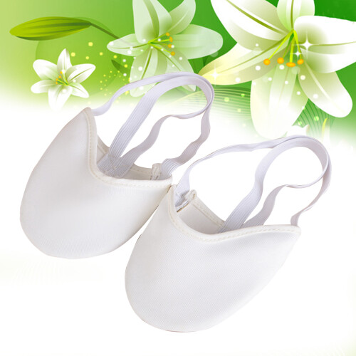 Chaussures De Danse Demi-Pointe Blanches Avec Double Élastique 2