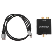 Fiber Audio Converter Black Metal For Home Audio Setup 1pcs