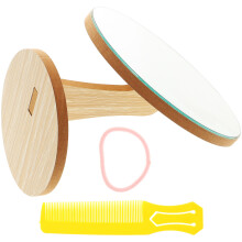 Flexible runder Schminkspiegel aus Holz mit ,
