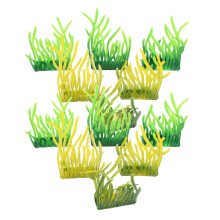 100Pcs Green Plastic Aquarium Grass Tufts Realistic Fish Tank Decor