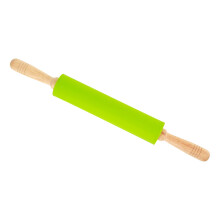 Green Bamboo Rolling Pin Non-Stick Wood Handle for Home Baking
