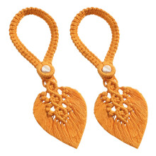2Stk Bohemian Gewebtes Vorhangband Herbstdekoration Blatt