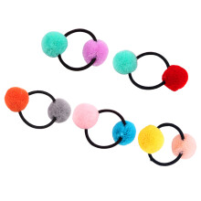 10 süße Fuzzy-Ball-Haarreifen, Plüschbälle, Haargummis in 5 Farben