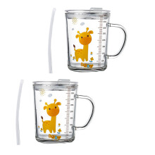 2 Sets Kinder Becher Mit Deckeln Süßer Cartoon Design