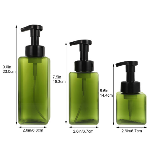 Multi-Function Refillable Pump Bottles Green Petg 3pcs 2