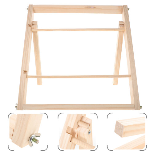 Rack Rangement Rubans Bois Robuste Décoration Jaune Clair 2