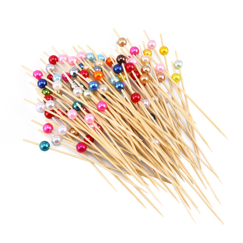 100 holz spieße 12 cm für cocktail getränke perlmutter