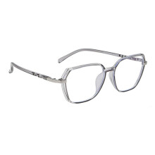 1 paar einfache brillen, graue Metallfassung mit Blaulichtfilter