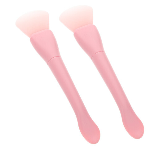 2 siliconen maskerapplicators met hoofd, borstel en