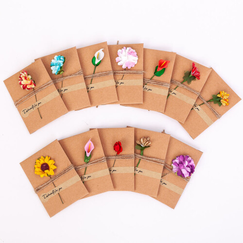 12 vintage kraft handgemaakte groetkaarten, gemengd 1