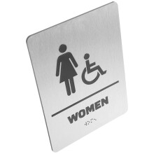 Dames toiletbord van metaal met braille voor badkameridentificatie