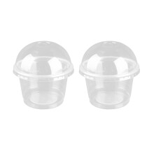 100Stk 250Ml Einweg Salat Cup Transparent Kunststoff Mit Deckel