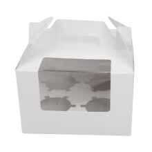 10 4- papier-muffin-box, dessertbehälter backwaren (weiß)