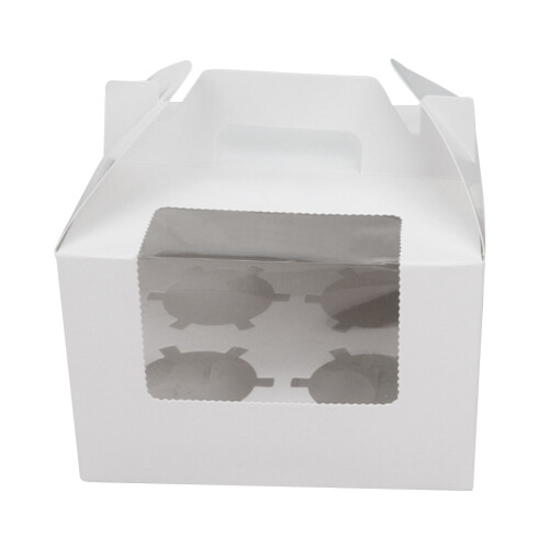 10 4- papier-muffin-box, dessertbehälter backwaren (weiß)