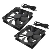 2 12 cm usb-lüfter für router festplatte tv-box schwarz