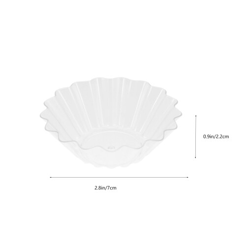50Pcs Clear Plastic Bowl Plates Stable Snack Fruit Dish for Parties 2
