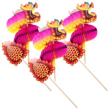 3Stück Chinesisches Neujahr Drachen Wabenpapier Bastelzubehör Kinder