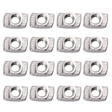 100Pcs Aluminum T-Nut for 20x20mm T Slot Silver European Profile