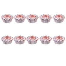 50 abs blumenform aufklebeverzierungen für haarreifen kaffeebraun