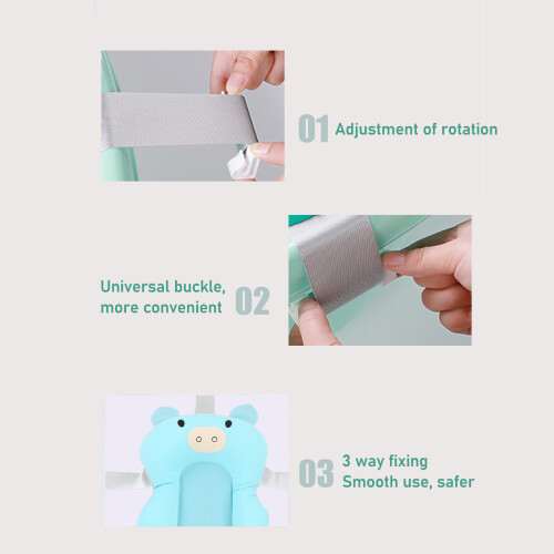 Floating Baby Bath Support Cushion Light Blue, Adjustable & Soft 2