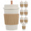 8 einweg-kaffeetassen 480 ml mit deckeln rührstäbchen 3