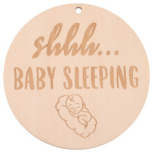 shhh schläft baby türschild holz für eingangstür vordereingang
