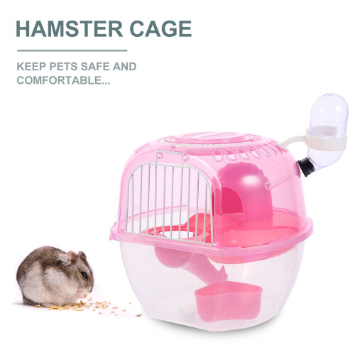 Cage Transport Rose Ventilée En ABS Pour Petits Animaux 1