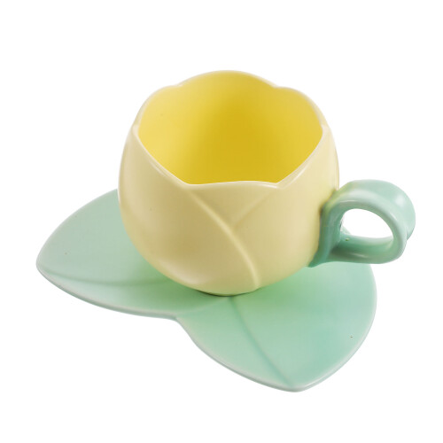 1 Set Keramik Kaffeebecher Mit Unterteller Design 2