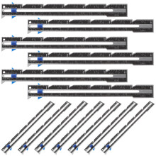 12Pièces Règle Couture Mesure Tissu Aluminium ABS