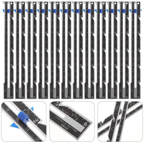 12Pièces Règle Couture Mesure Tissu Aluminium ABS 1
