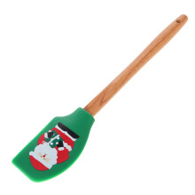 weihnachtliche silikon-spatel mit holzgriff für backen und glasur