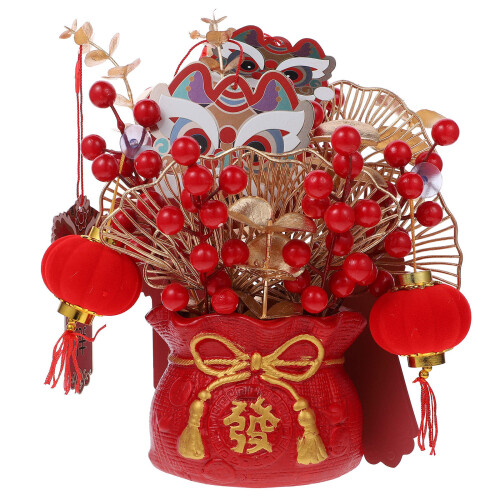 1 set kunstblumen bonsai , künstliche stechpalme 1