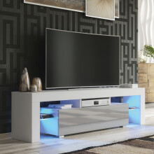 Aria 160m TV Unit LED  - White & Grey Gloss Doors