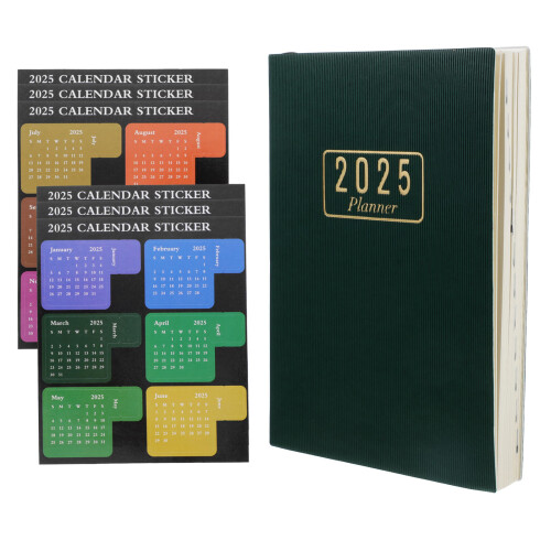 1Ensemble Planificateur Multifonction 2025 Vert Papier Carnet Pratique 1