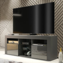 TV Unit 145cm- Dark & Grey Gloss Doors