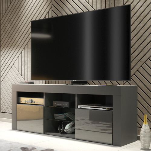 Creative Furniture TV Unit 145cm- Dark & Grey Gloss Doors