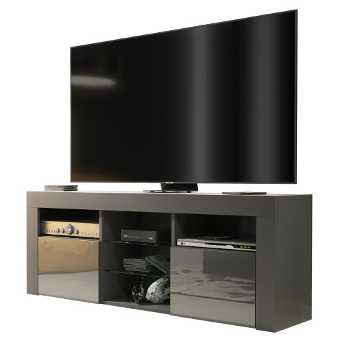 Creative Furniture TV Unit 145cm- Dark & Grey Gloss Doors 2