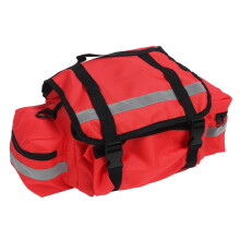 Versatile Large Capacity First Aid Bag in Red with Reflective Safety Stripes