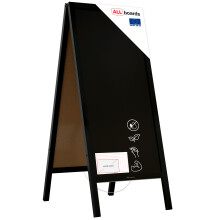 Black pavement Chalkboard with black varnished wooden frame 150x61 cm