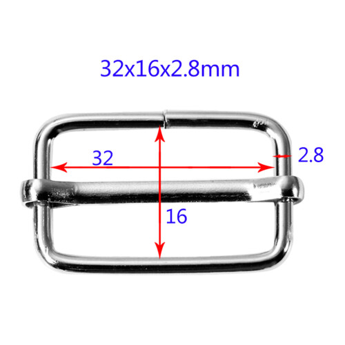 100Pcs Silver Metal Strap Buckles Roller Pins for Belts and Backpacks 1