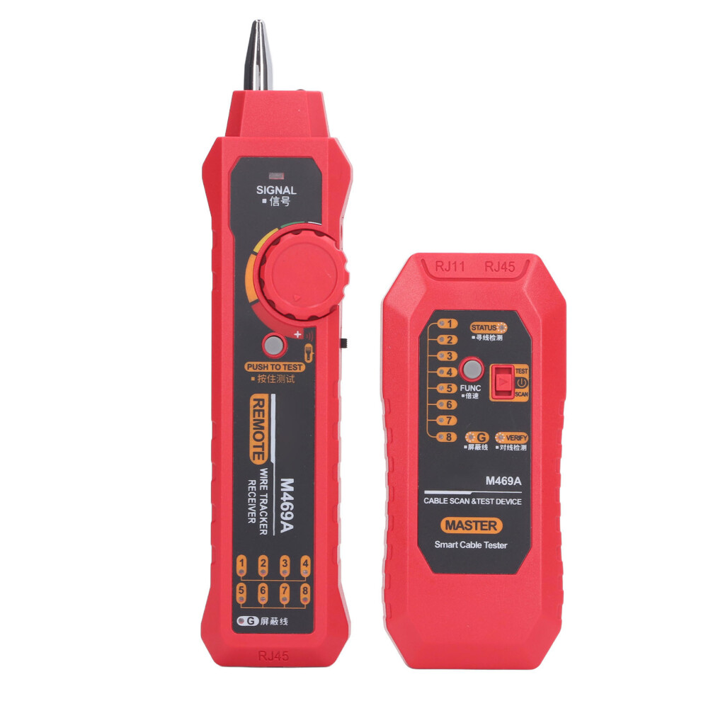 Multifunctional Network Cable Tester, Abs, Rj11/Rj45 Red 6901353356063
