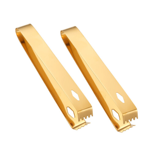 2Stk Eiswürfelzange Bar Rutschfeste Eisklammer Gold