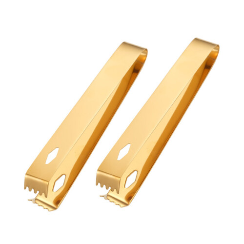 2Stk Eiswürfelzange Bar Rutschfeste Eisklammer Gold 1
