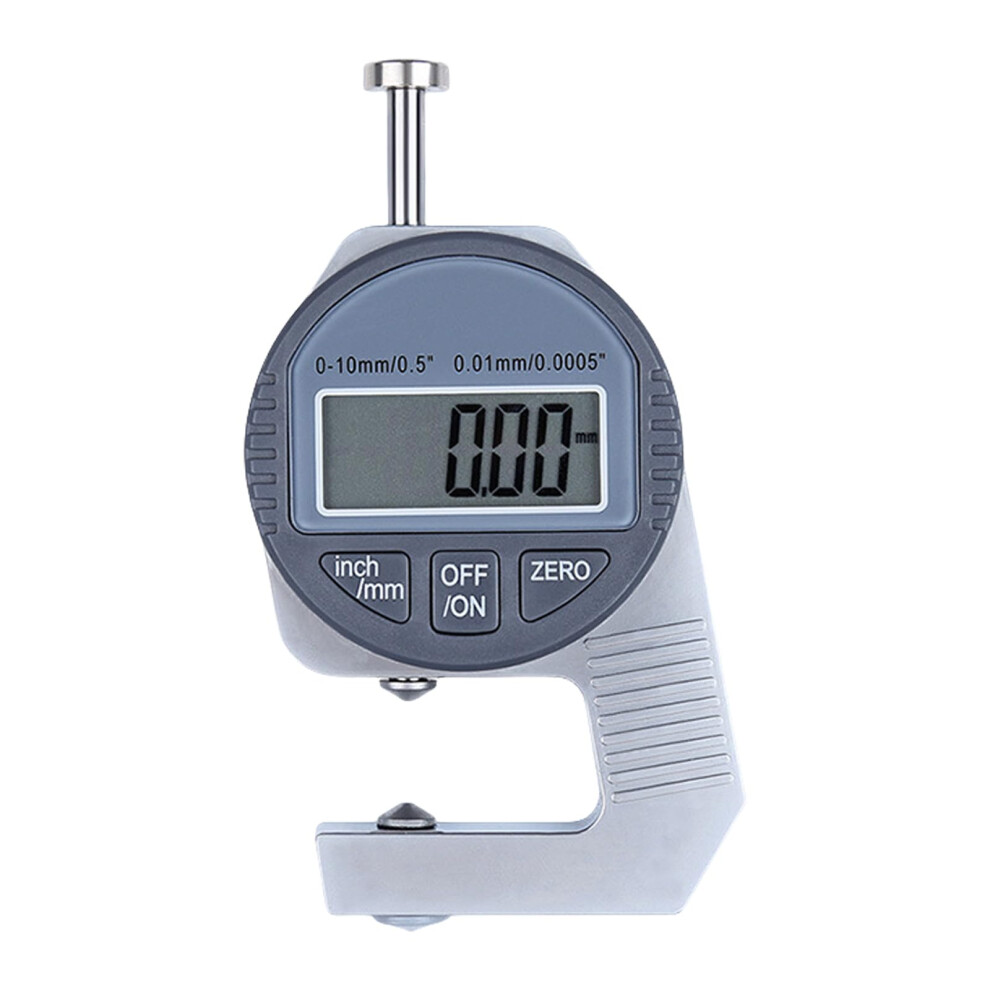 Digital Thickness Meter 0-12.7Mm/0.5In Range Large Lcd Display Electronic Micrometer 0.01Mm Resolution Pointed Indicators 9354506205874