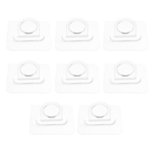 8 pcs adhesive plastic wall hooks for household organizer 1