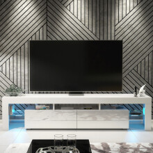 Nova 200cm TV Unit LED - White Gloss Doors